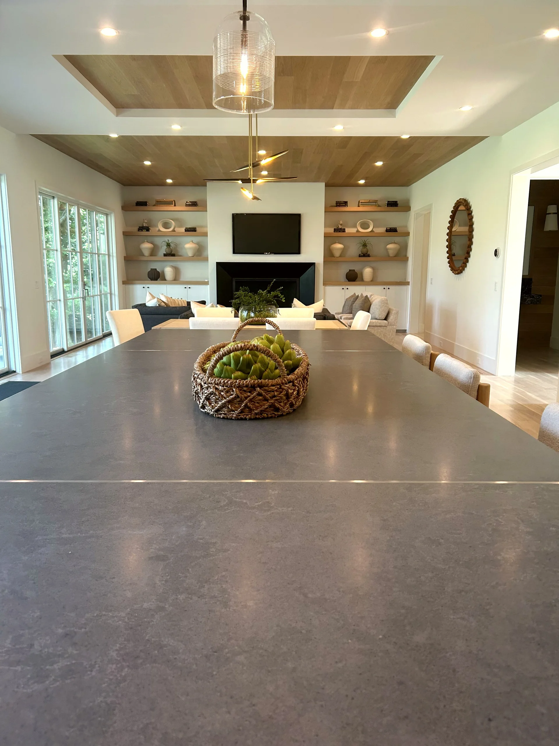 Dining room at 5 Baldwin Place with a long table for family gatherings